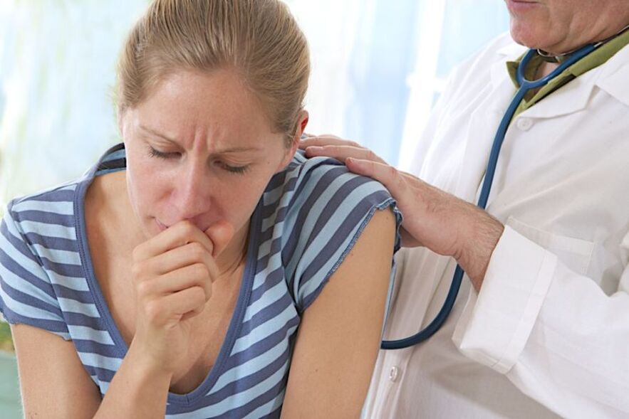 The doctor's cough during the curtain smoke